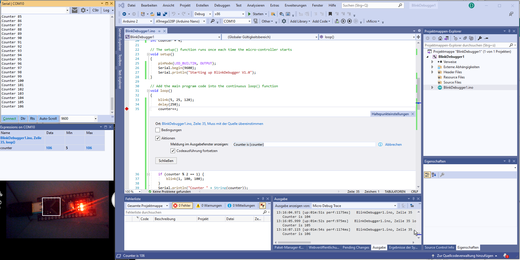 Arduino Debugger in Visual Studio 2019