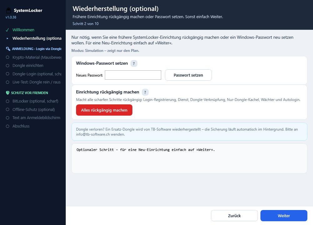Wiederherstellung vorbereiten