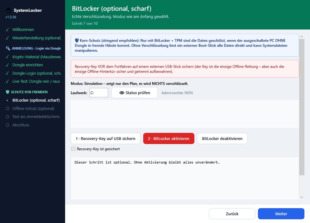 BitLocker einschalten
